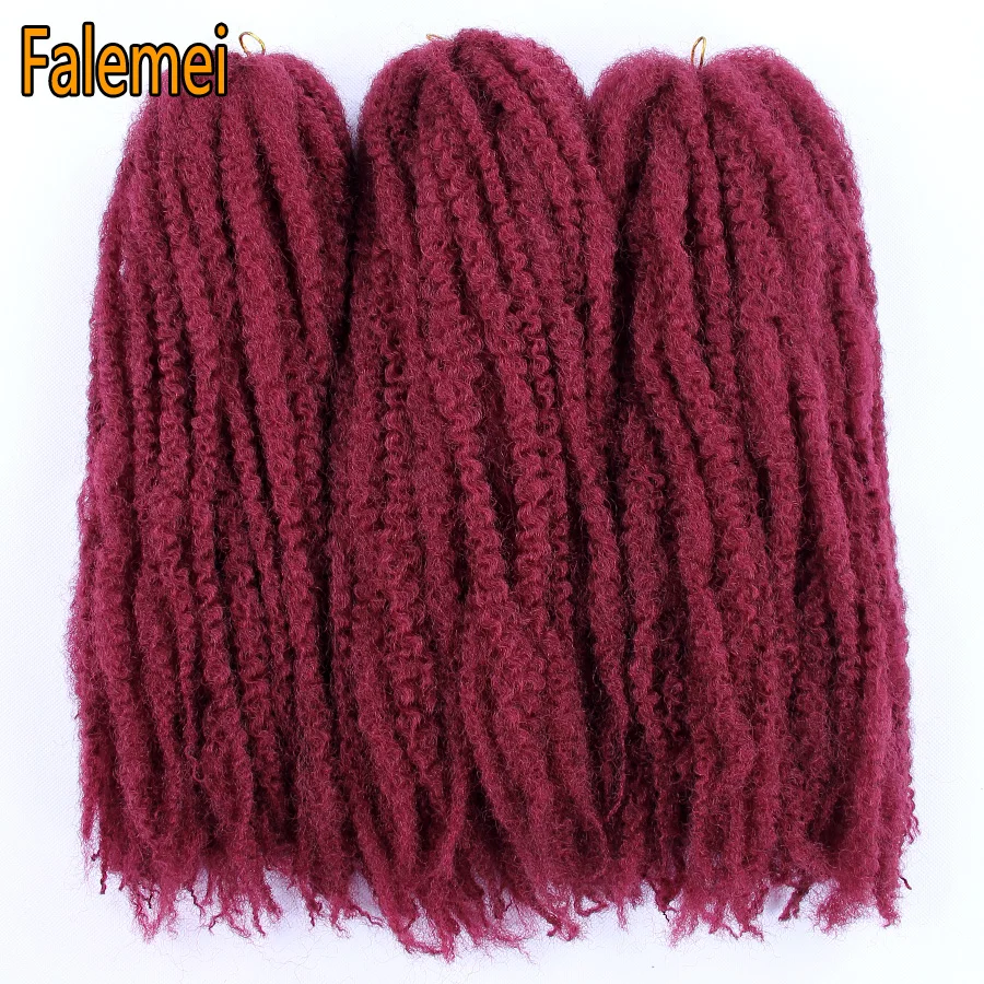 FALEMEI Afro Kinky Marley Hair Braids 20roots 100g/pack Ombre Crochet Braids Hair Extension Synthetic Crochet braiding hair