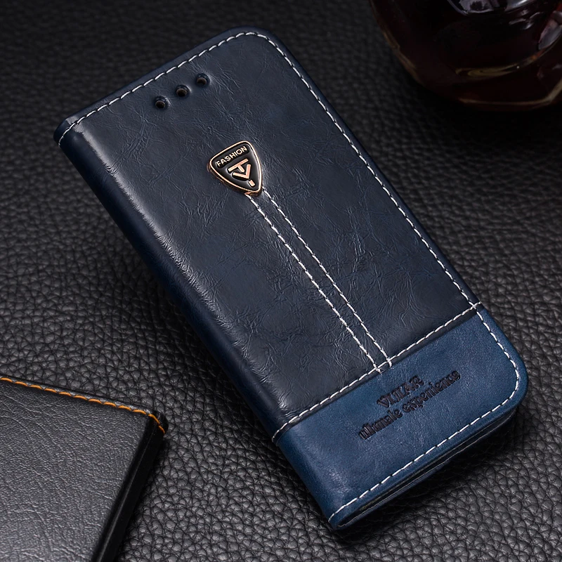 Кожаный чехол-книжка VIJIAR с ярким дизайном для задней панели телефона 5,1 дюйма для samsung Galaxy S6 G9200 G920 G925F чехол - Цвет: Синий