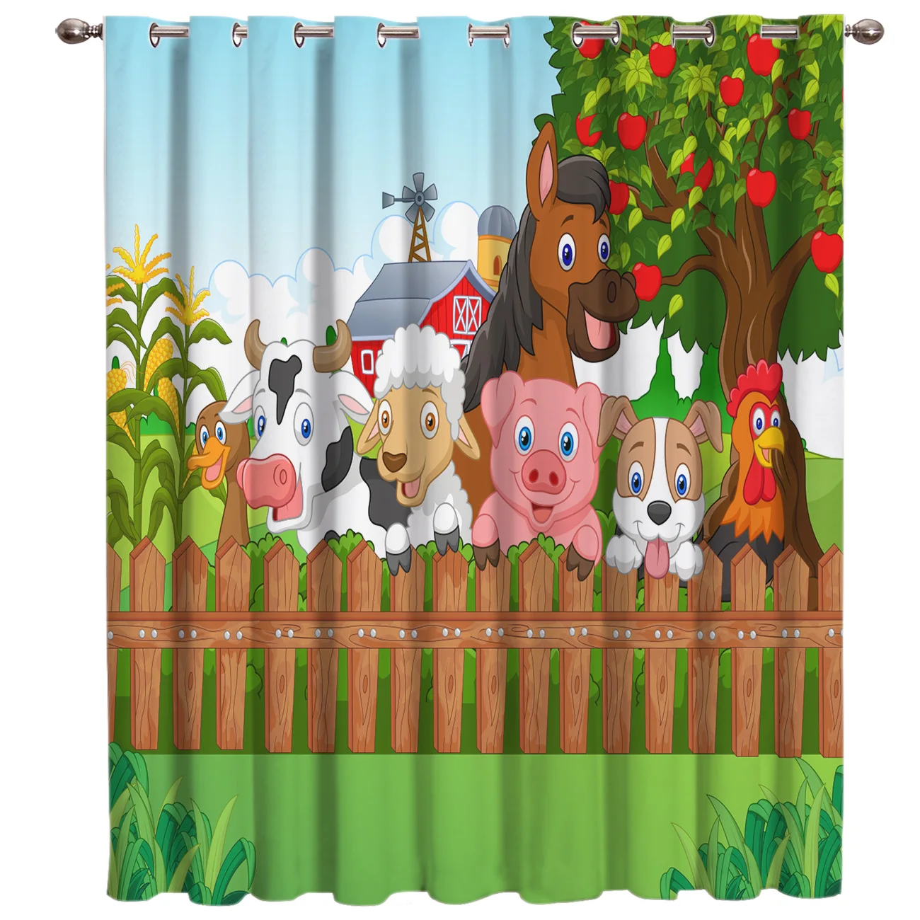 

Cartoon Animals Zoo Room Curtains Large Window Window Curtains Dark Living Room Blackout Bedroom Kitchen Indoor Decor Kids