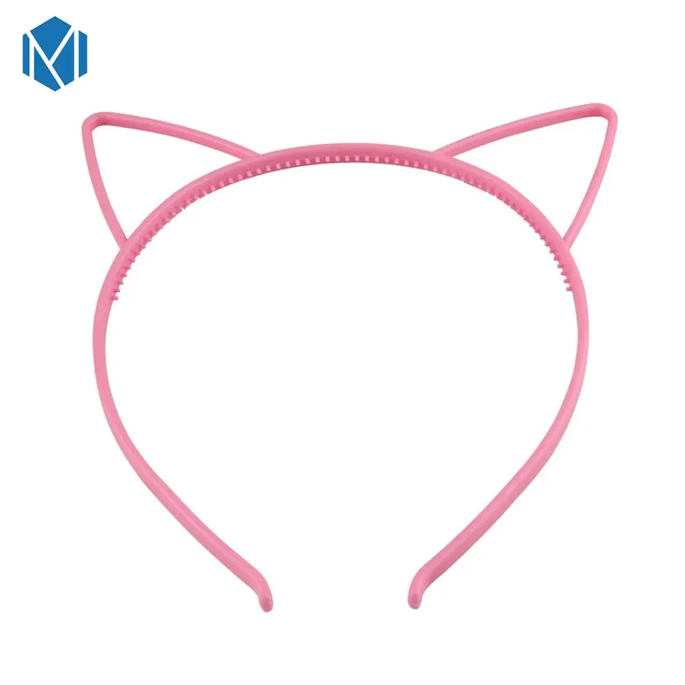 cat ear H M MISM 1 шт., ободки с кошачьими ушками для девочек, корона, тиара, принцесса, с пластиковым животным, лента для волос, Бабочка, бант, аксессуары, головные уборы для девочек - Цвет: cat ear H