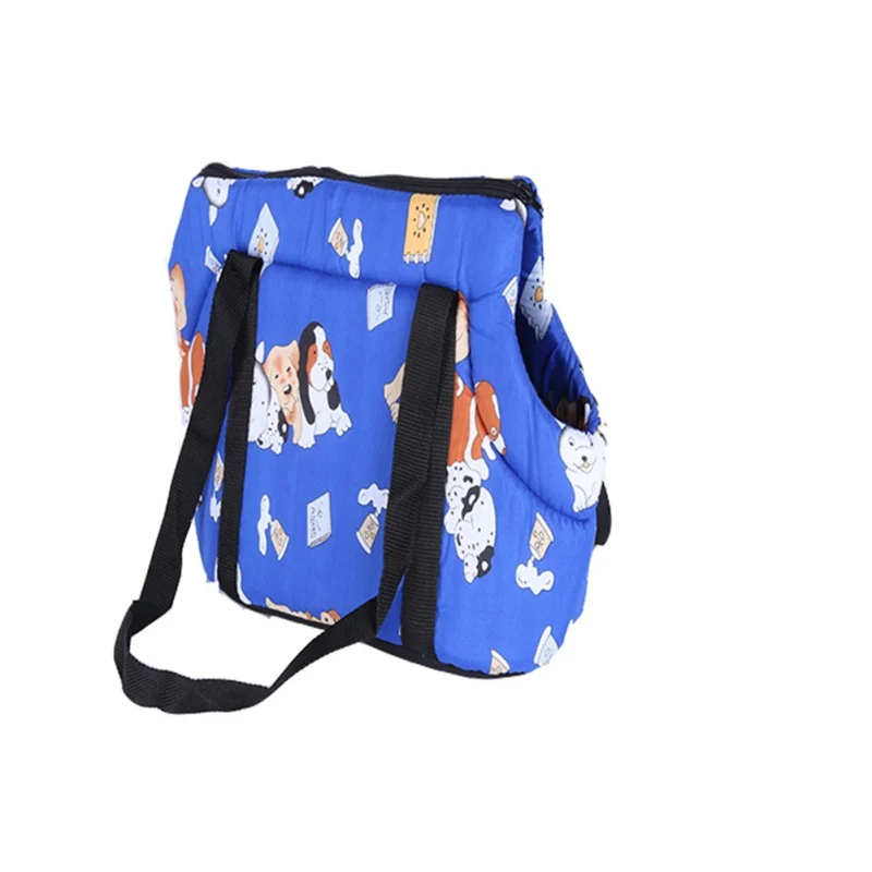 Милая сумка-переноска для маленьких собак с принтом щенка, модная сумка-переноска для собак, сумка-переноска для домашних животных, сумка на плечо - Цвет: Синий