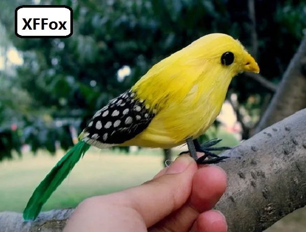

small real life yellow bird model foam&feather simulation mini bird gift about 12cm xf0439