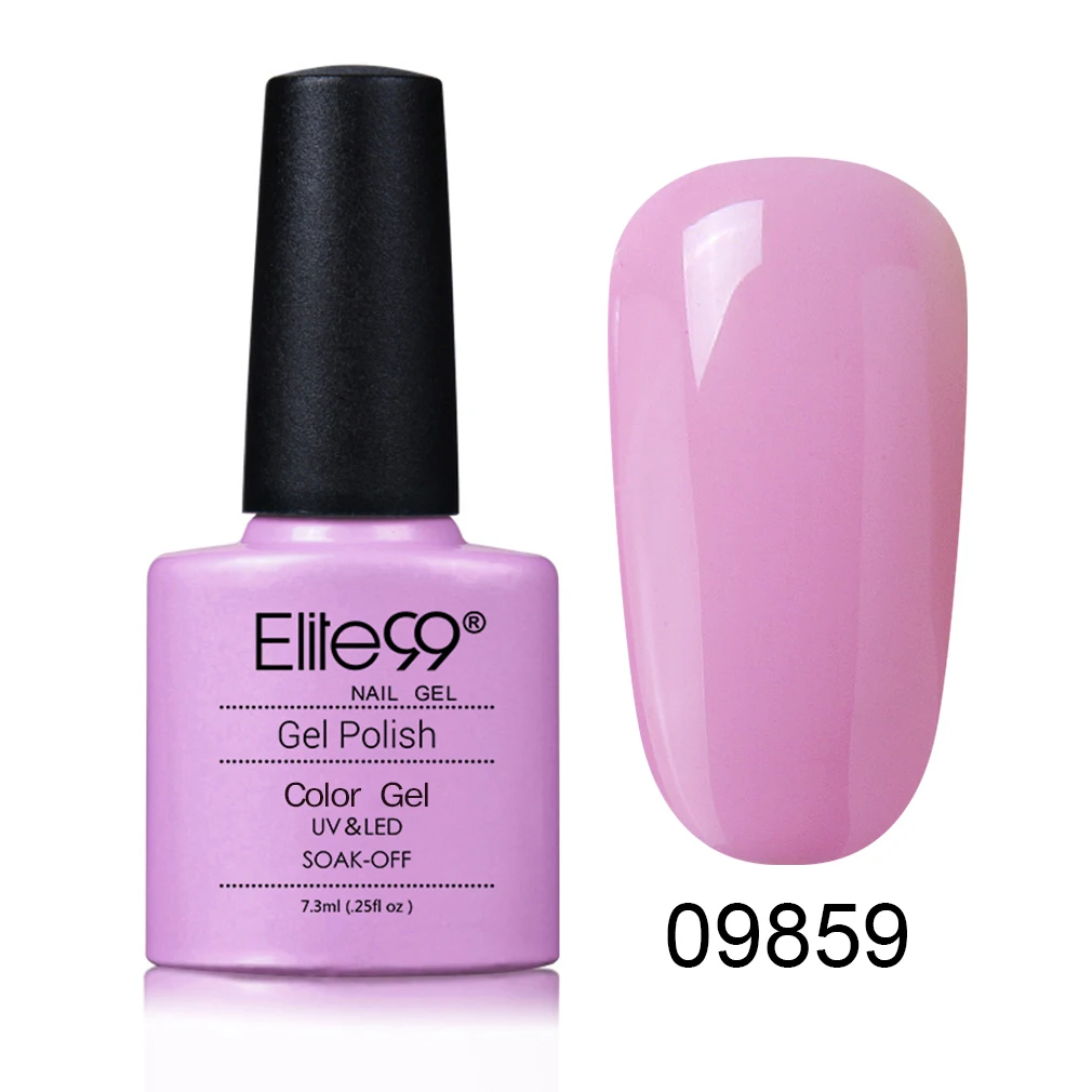 Elite99 7,3 мл стойкий цветной гель для лака для ногтей, отмачиваемый УФ-грунтовка для ногтей, Гель-лак для ногтей, лак для ногтей, нужен для отверждения лампы - Цвет: 09859 Light Pink