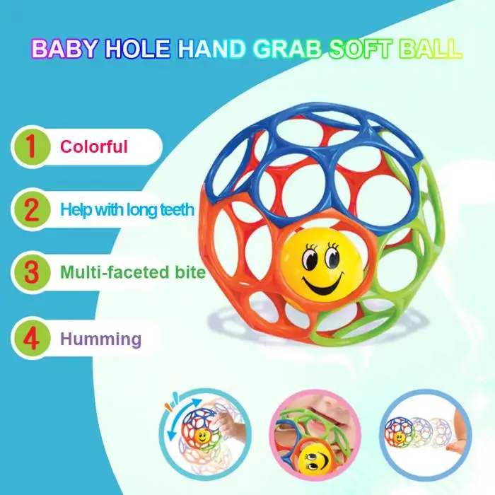Красочный мяч игрушка мягкий укус рука поймали подарок для маленьких детей Дети обучения схватив AN88