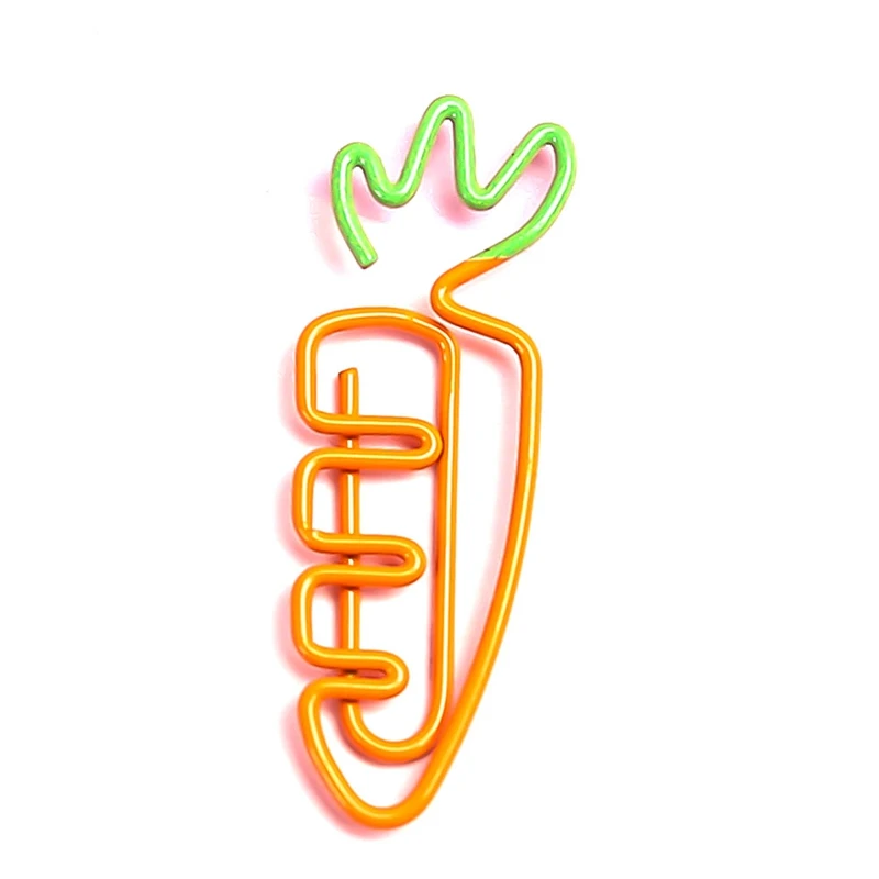 

10/30Pcs/Lot Creative Kawaii Carrot Shaped Metal Paper Clip Bookmark Stationery School Office Supply Escolar Papelaria