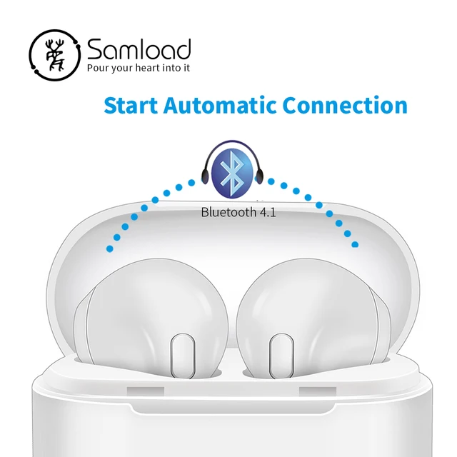 Samload Bluetooth Earphones Sport Wireless Headphone Ear bud Air Stereo Headset With Charging Box Pods For Apple iPhone5 6 7 8 X