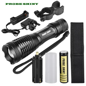 

5000LM XM-L T6 LED Tactical Zoomable Flashlight Torch Light Lamp+18650 + Charger Free Shipping #NO27
