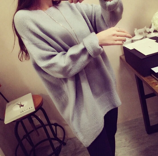 

Maternity Sweaters Pullovers Korean Winter Sweater Pullovers Women Pregnant O-neck Loose Knitted Sweater