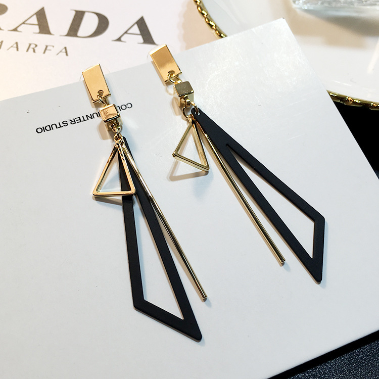 Triangle Tassel Drop Earrings