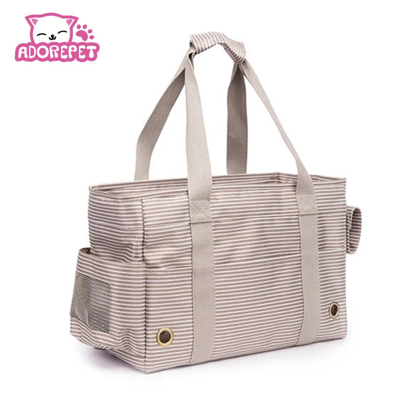 

Strip luxury small Pet cat dog Travel Carrier bag Chihuahua dog puppy outdoor shopping bag nylon dog carrying bag tote handbag
