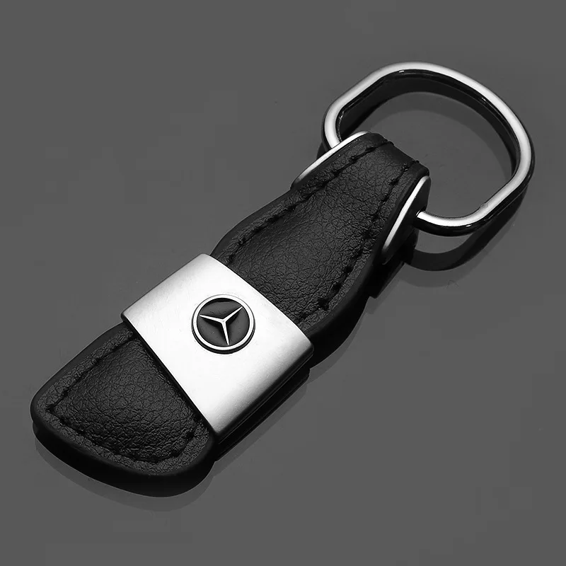 

Genuine Leather AUTO Key Chain,Luxury Premium Cowhide,Car Logo Keyring Keychain Key fob For Mercedes Benz