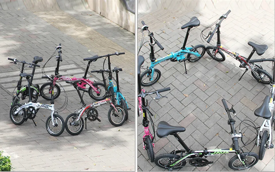 The new 14-inch aluminum alloy folding bike Ultralight JAVA X3 Double Brake bicycle