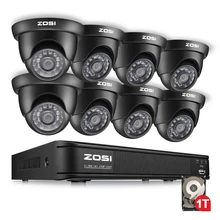 ZOSI 1080N 8CH HD TVI 4in1 DVR 1.0MP 720P IR Day Night CCTV Camera Security System with 1TB Hard drive