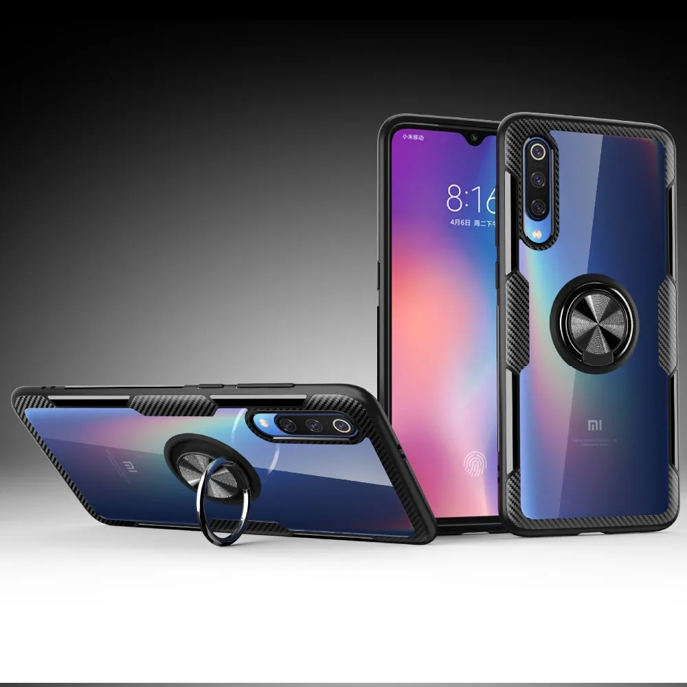 Invisible Bracket for Xiaomi Mi 9 SE 8 Lite Mix 3 Note 5 7 Pro Case Clear Acrylic Cover for Xiaomi Mi9 9SE 8 8Lite Magnet Holder
