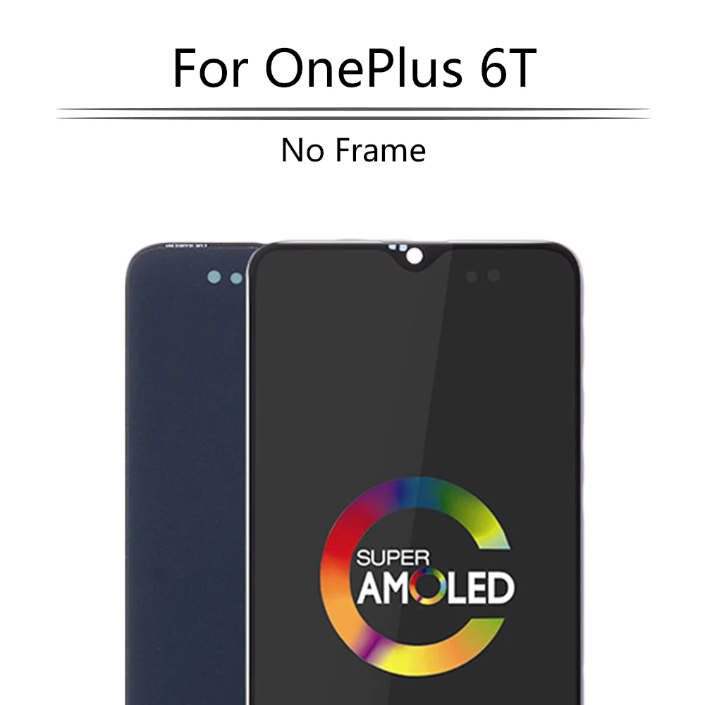 6,4" Super AMOLED для OnePlus 6T ЖК-дисплей с сенсорным экраном дигитайзер сборка для Oneplus 6T дисплей для One Plus 6T lcd 1+ 6t lcd
