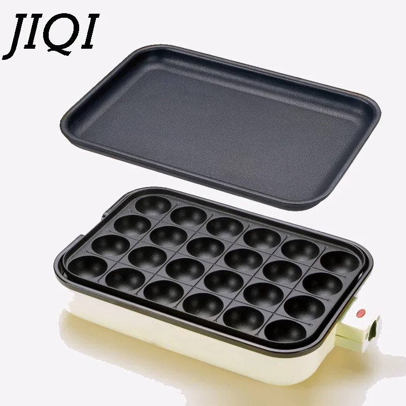 JIQI Professional Осьминог шары чайник Форма для гриля горящая пластина Takoyaki машина DIY Кухня пособия по кулинарии инструменты 220 В 24 Отверстия 800 Вт