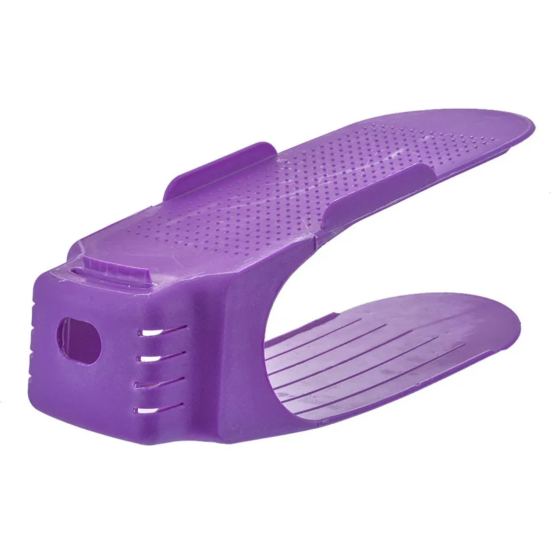 Прочный регулируемый органайзер для обуви стеллаж для хранения обуви Экономия пространства Портативный Регулируемый шкаф бытовые вешалки для обуви - Цвет: One-piece Purple