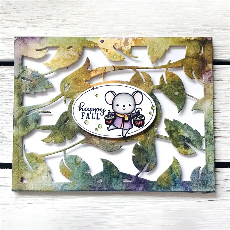 

DiyArts Leaf Background Cuts for Card Making Dies Leaves Scrapbooking Metal Cutting Die Cover Embossing Paper Craft 2019 New