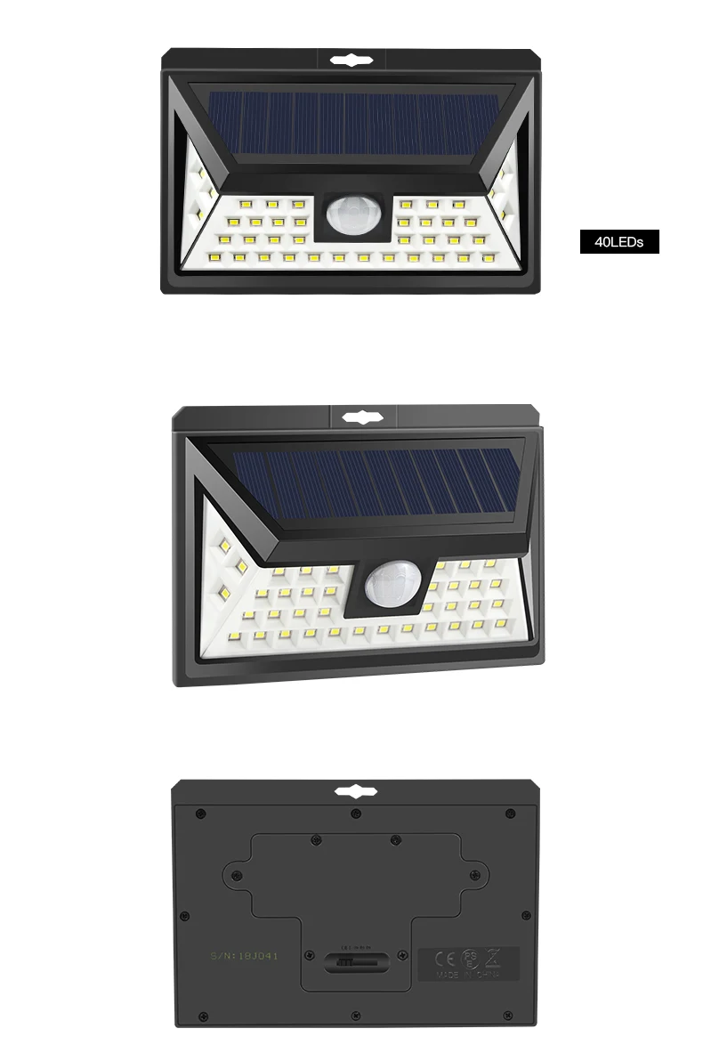 Светодиодный светильник на солнечной батарее, датчик движения PIR, Ночной светильник, аварийная безопасность, уличный садовый светильник, настенный Точечный светильник, 3 режима