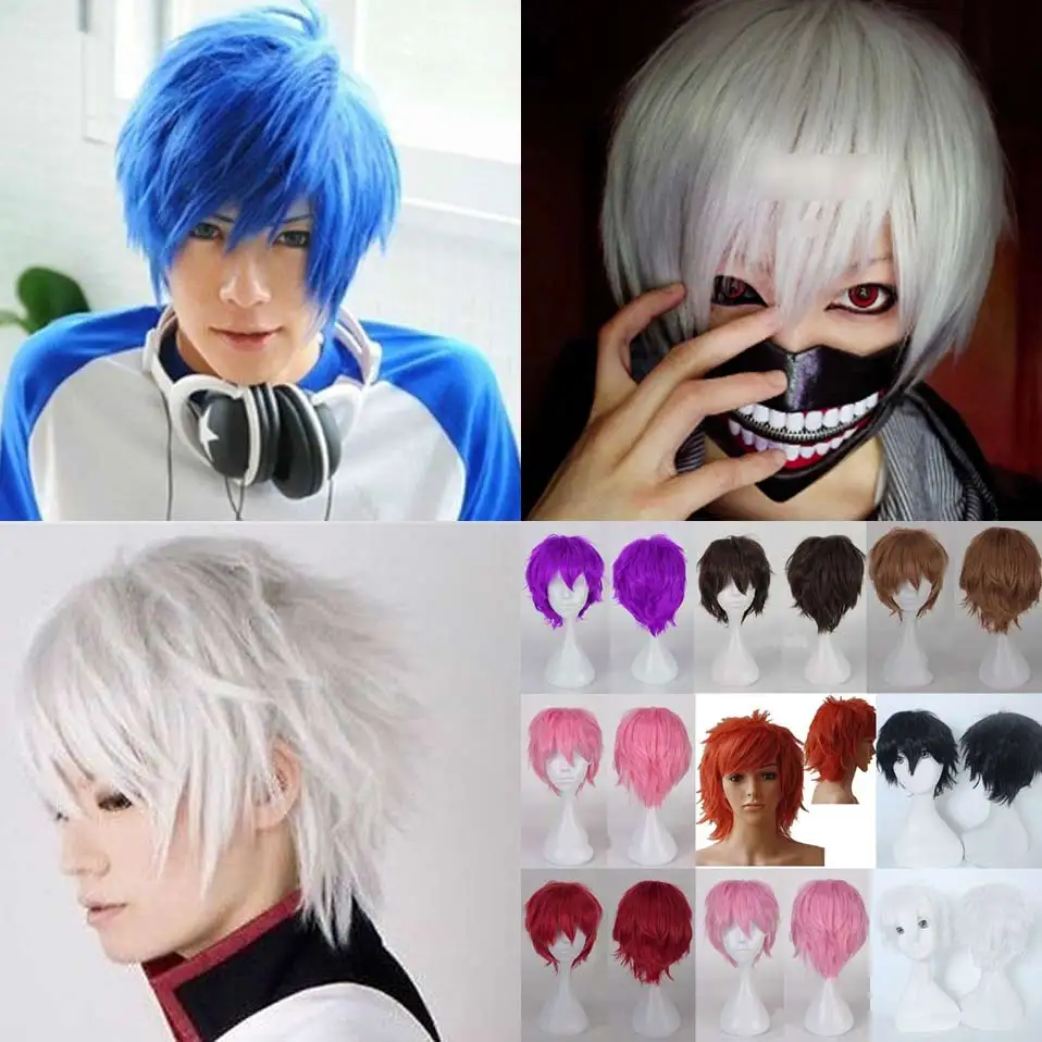 Buy S noilite 12" Short Cosplay Wig Synthetic Hair Wigs Boys Guys Women Fake