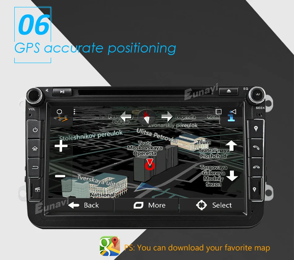 Clearance Eunavi Android 8.0 Octa Core 4GB RAM Car DVD for VW Passat CC Polo GOLF 5 6 Touran EOS T5 Sharan Jetta Tiguan GPS Radio Seat A 10