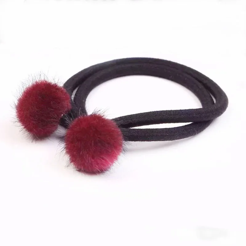 Women Fashion Elastic Hair Bands With Plush Ball Solid Colorful Girls Hairband Casual Beauty Ring Rubber Hair Accessories Women Fashion Elastic Hair Bands With Plush Ball Solid Colorful Girls Hairband Casual Beauty Ring Rubber Hair Accessories