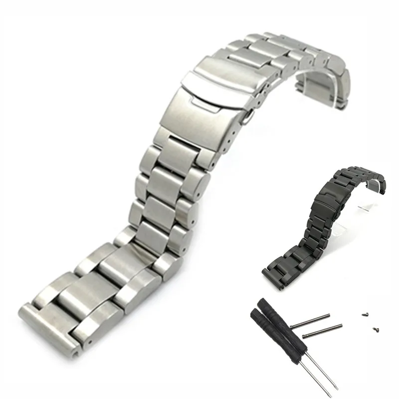 

New 26mm Solid Thicken Bracelet Stainless Steel Metal Watch Band Strap For Garmin Fenix3 Smart Watchband And 2pcs Screw Tool