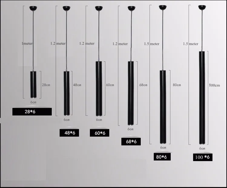 Aluminum long pillar pendant light (10)