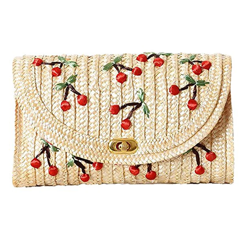 

Hot sale Weave Embroidery Cherry Chain Women Messenger Bags Bohemian Style Mini Women's Messenger Bags-