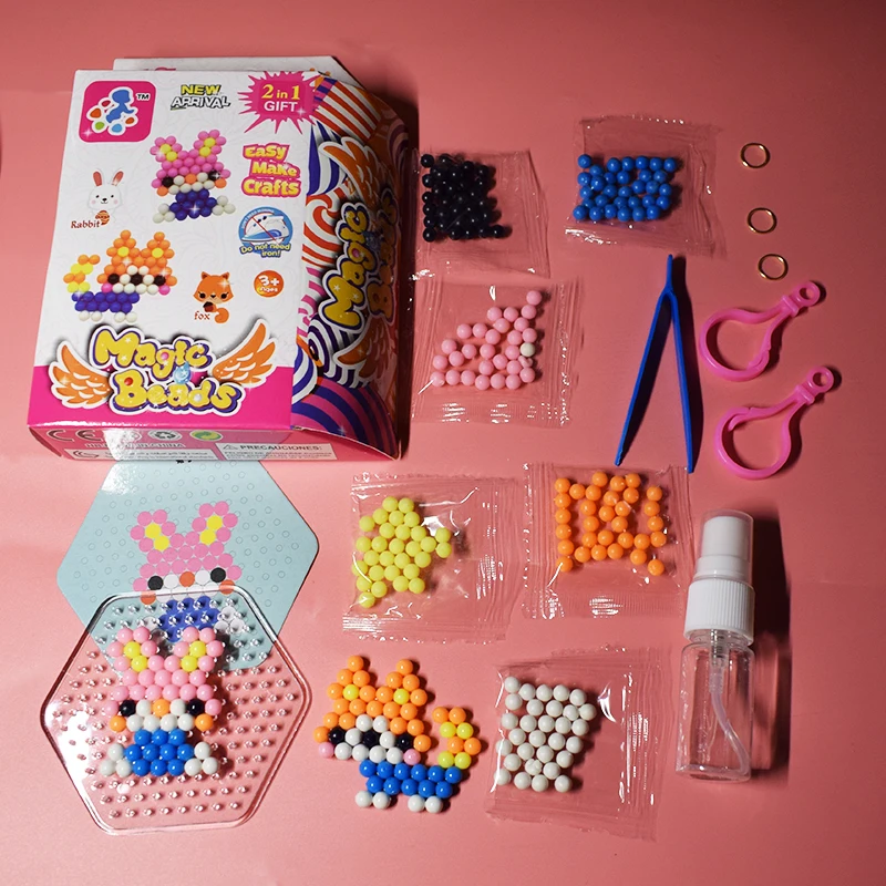 Diy Perler водяные бусины игрушка для детей лиса и кролик набор плавков головоломка