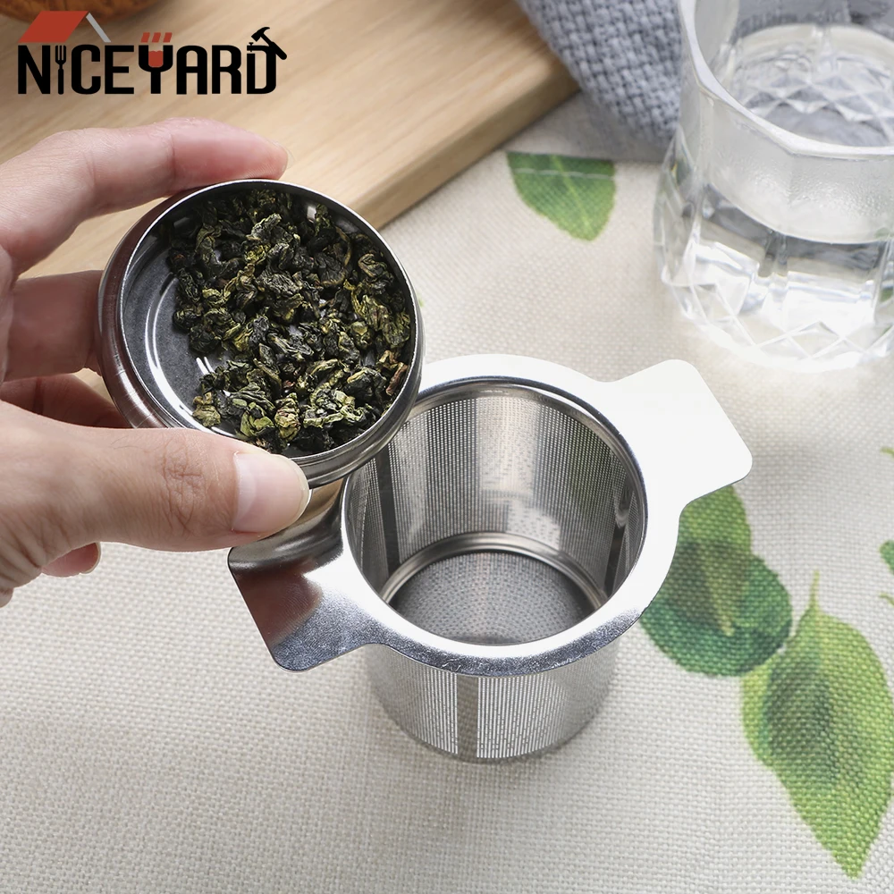 

NICEYARD Stainless Steel Lid Tea and Coffee Filters Tea Infusers Basket Fine Mesh Tea Strainer with 2 Handles Reusable