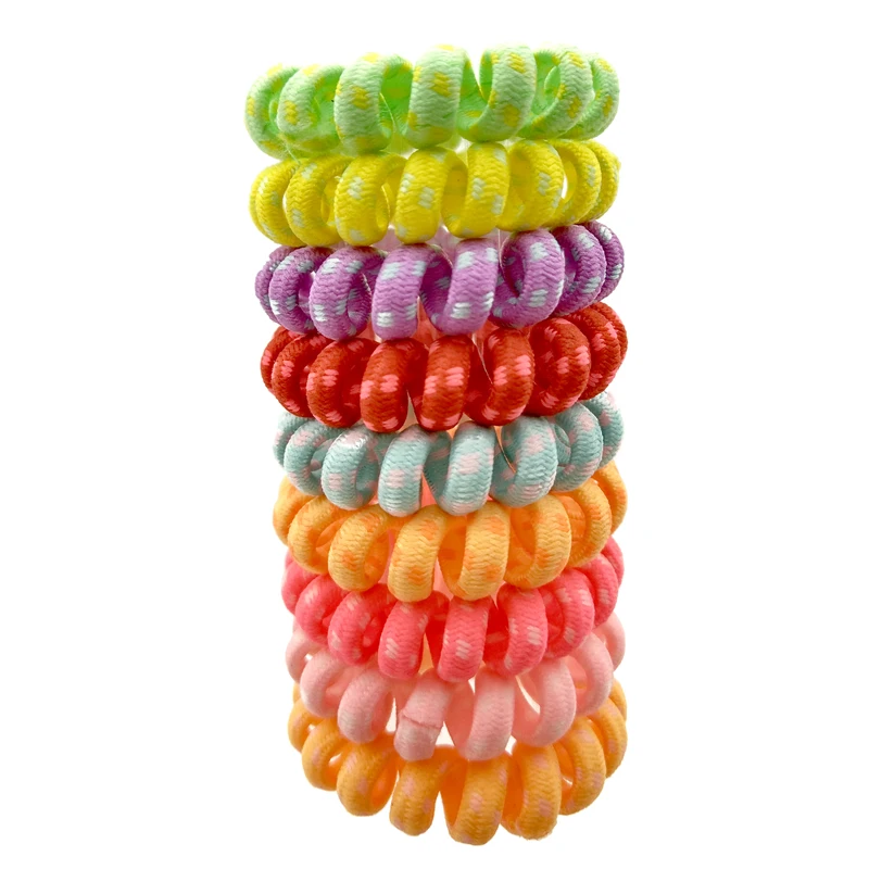 

5 Pcs/Lot Elastic Hair Bands Spiral Shape Ponytail Hair Ties Gum Rubber Band Hair Rope Telephone Wire Hair Accessories Size 4CM