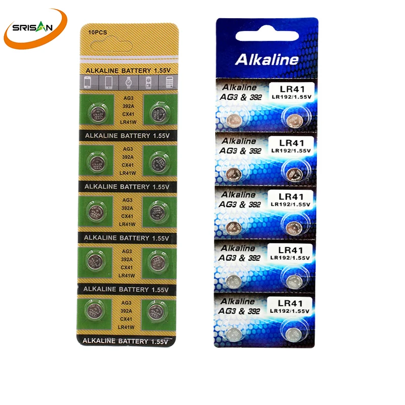 10 шт./1 карта AG3 392A SR41SW 384 LR736 V3GA 192 1 55 V кнопочный аккумулятор батарея для часов