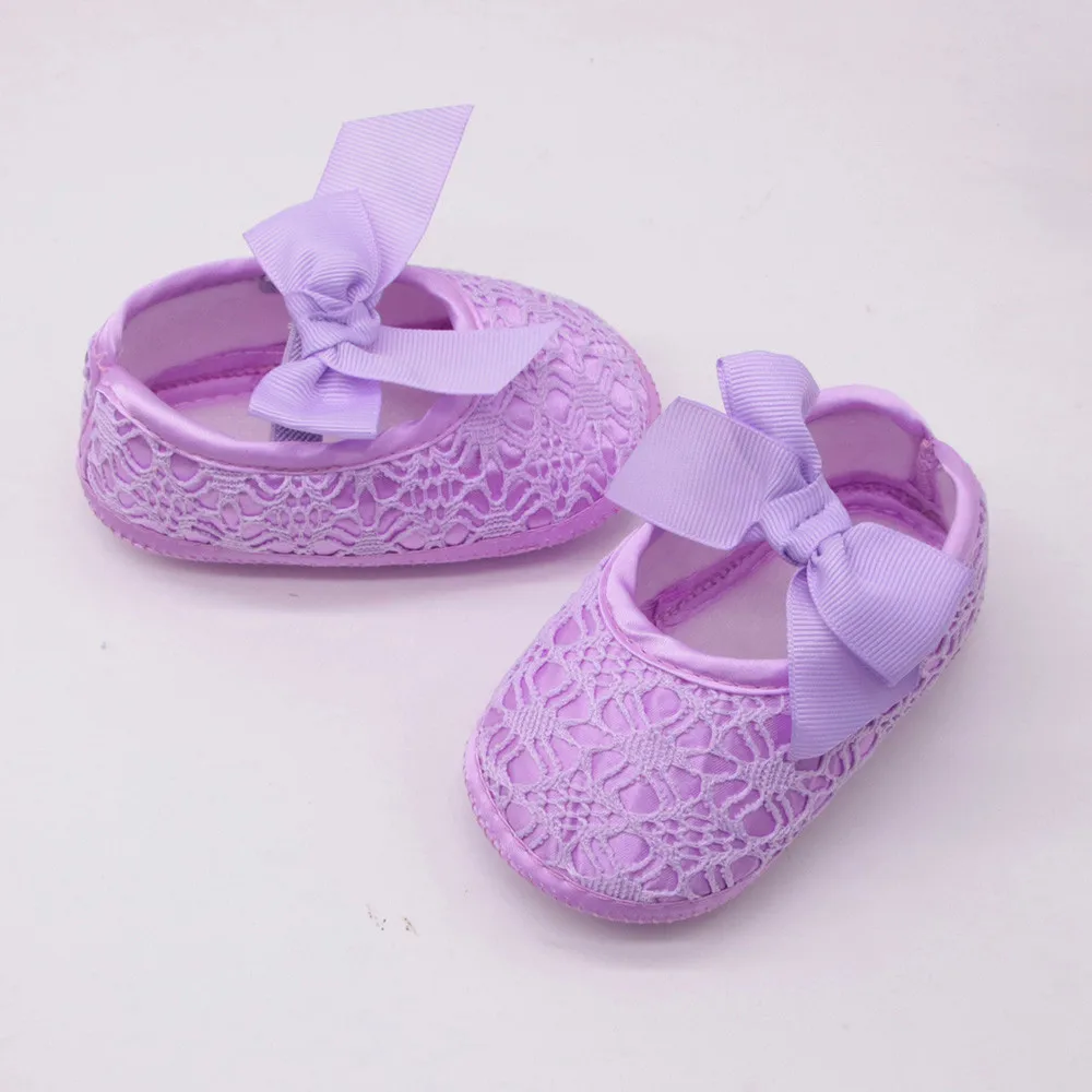 Baby Shoes Newborn Baby Girls Soft Shoes Soft Soled Non-slip Bowknot Footwear Crib Shoes