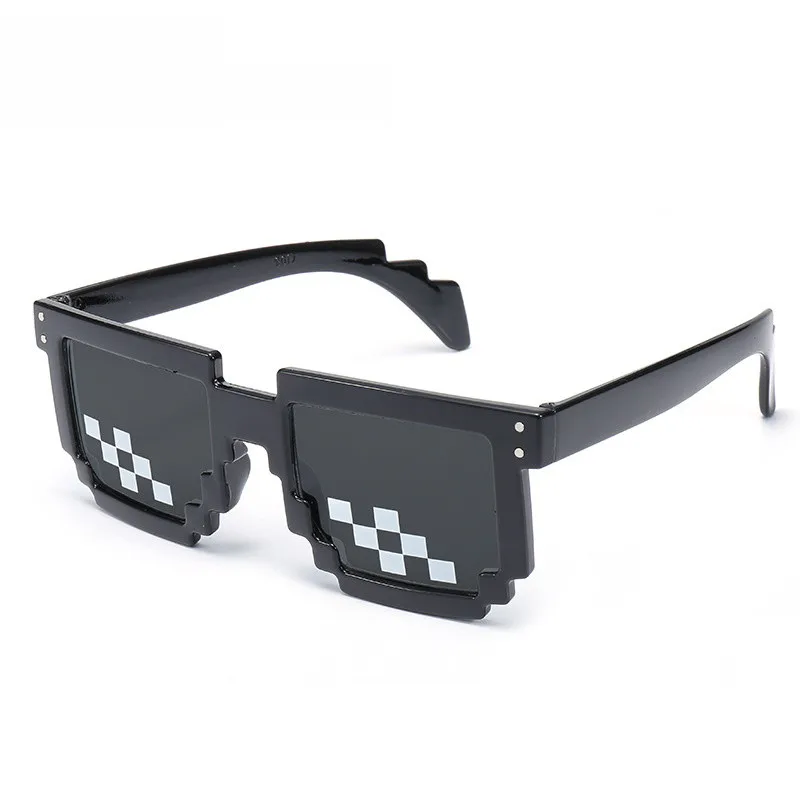 

KUJUNY Mosaic Pixel Sunglasses 8 Bit MLG Pixelated Sun Glasses Deal With It Men Women Party Thug Life Eyeglasses Vintage Eyewear