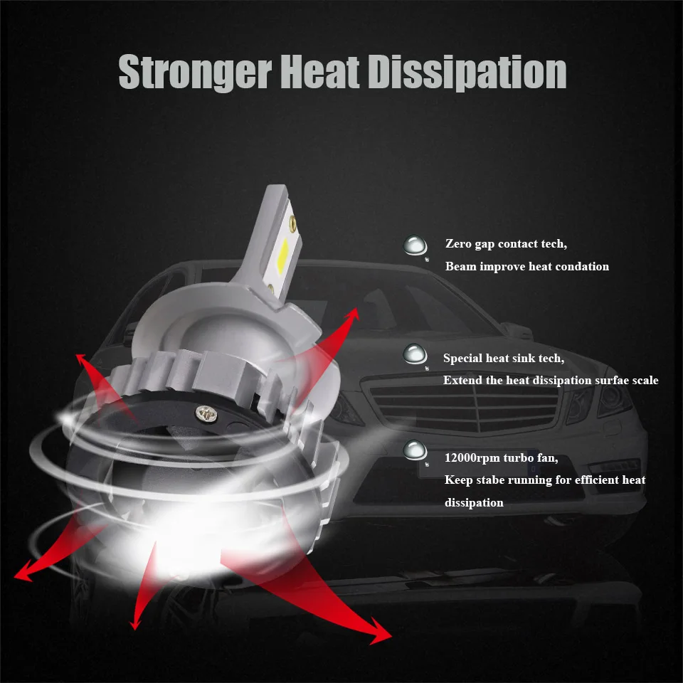 ANMINGPU 2x 12000LM/набор Автомобильных Фар H4 Led H7 Фары лампы H11 H1 H3 9005 9006 6000K COB Авто