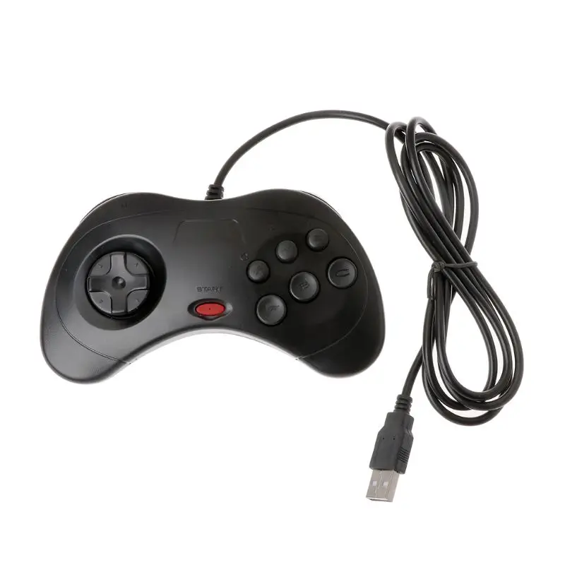 1 шт. USB классический геймпад проводной игровой контроллер Joypad для sega Saturn PC USB геймпад контроллер - Цвет: Черный