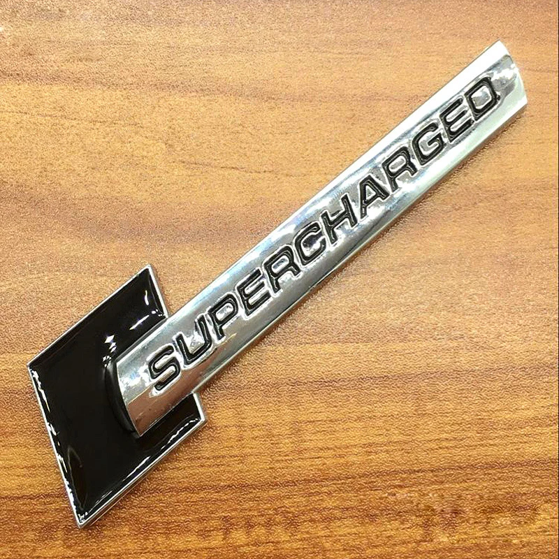 Pair SILVER /&Red Supercharged Emblem Badge Decal Trunk Sticker Q7 A6 A8 A5 A4 A3