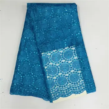 

high quality african lace fabric 2019 latest african guipure France lace nigeria lace fabric with Sequins lace for Wedding party