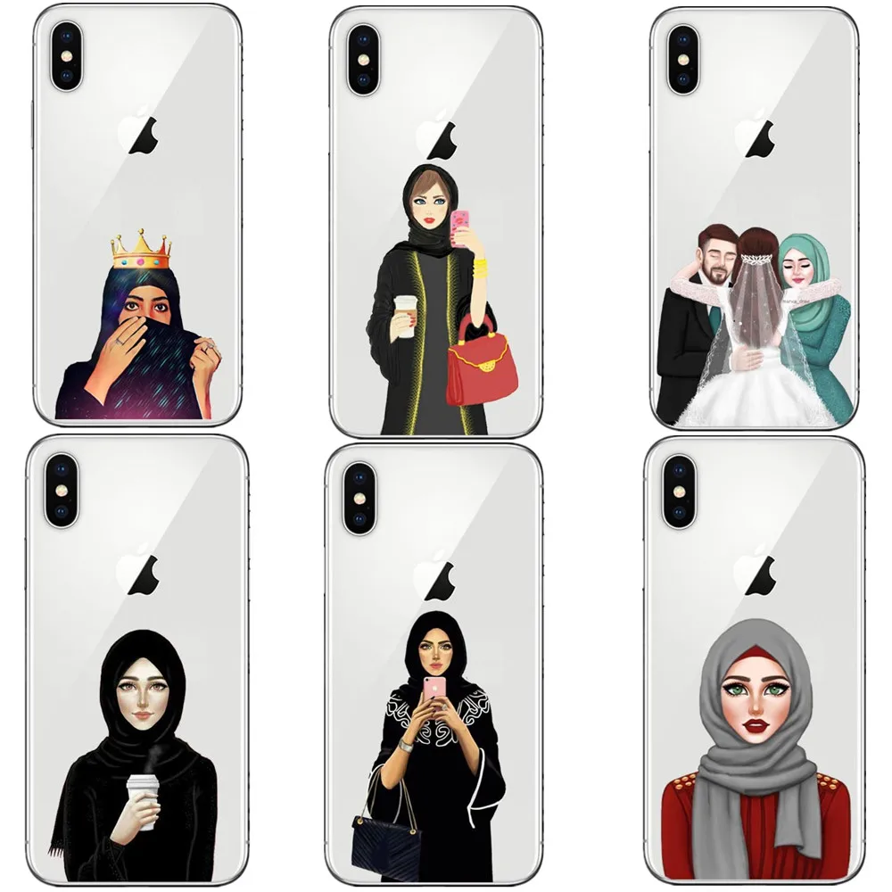 

Muslim Islamic Gril Eyes Unique Luxury Soft TPU Phone Case Cover for iPhone X 10 5 5S SE 6 6S Plus 7 7 Plus 8 8Plus Coque Shell