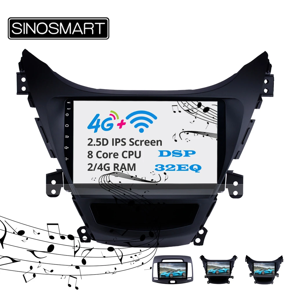 Top Sinosmart  Android 8.1 2Din IPS/QLED 2.5D screen car gps radio navigation player for Hyundai Elantra Avante MD IX35 2008-2015 19