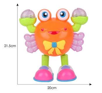 

The New Dance Crabs Cartoon Universal Wheel Light Music Dance Can Crawl Electric Toy Robot 2020