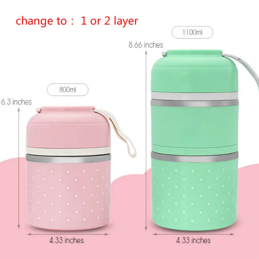 Worthbuy Lunch Box Thermal Leak-proof Stainless Steel  