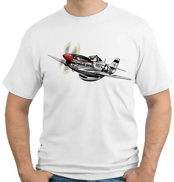 Летние топы для мужчин, P-51, Мустанг, боец Второй мировой войны, Мужская футболка#804, военный самолет, круглый вырез, футболка с коротким рукавом - Цвет: 1