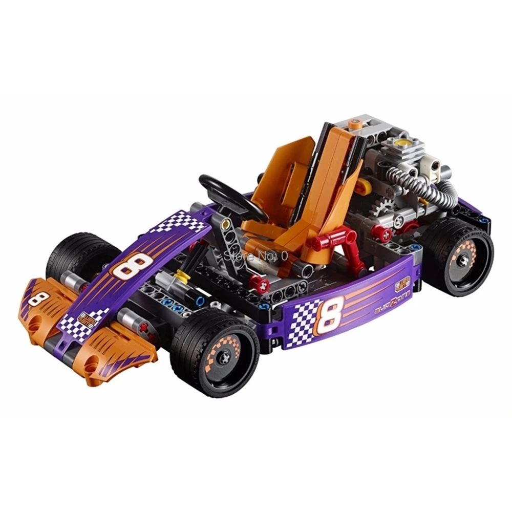 

38003 345pcs 2in1 technic series race kart car lele 42048 building block Bricks Toy