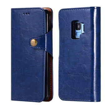 

20pcs/lot Free shipping Crazy horse Suction frame flip cover case for samsung galaxy S8 S8 plus S9 S9 plus Note 8 leather case