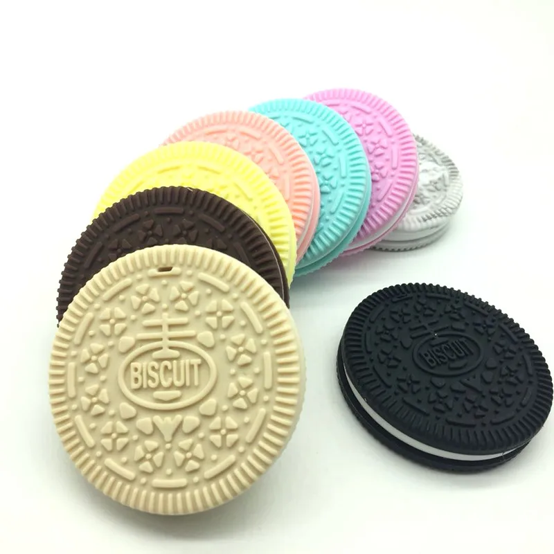 5 шт. Печенье Oreo бусины силиконовые подвески формы печенья Прорезыватель кулоны еда без бисфенола-а класса печенья пончик Битер Игрушки для малышей