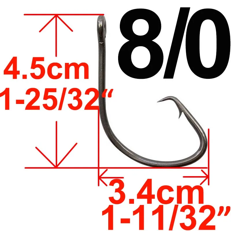 20 шт. офсетный спортивный круглый рыболовный крючок Карп Рыболовный крючок джиг большой колючий крючок Высокоуглеродистая сталь - Цвет: 8l0