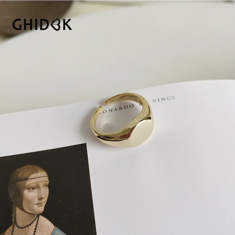 GHIDBK, одноцветные, 925 пробы, серебряные, стекируемые кольца для женщин, массивные, многослойные кольца, индивидуальные, открытые кольца, Anillos Mujer