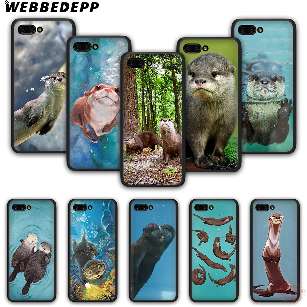 

WEBBEDEPP Cute otter TPU Phone Case for Honor 6A 7A 2GB/3GB Pro 7C 5.99in 7X 8X 8C 9 10 Note10 for Honor 8 9 10 Lite